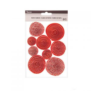 Darice Paper Flowers Coral 9 Piezas