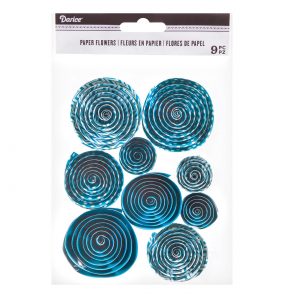 Darice Flores De Papel Turquesa 9 Piezas