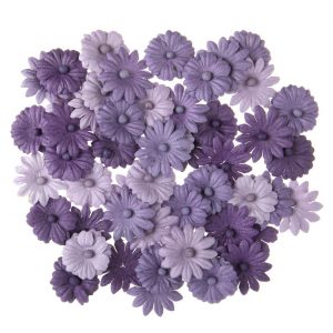 Floral Embellishment Purple Daisy 48 Piezas