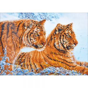 Diamond Dotz Tigers in the Snow