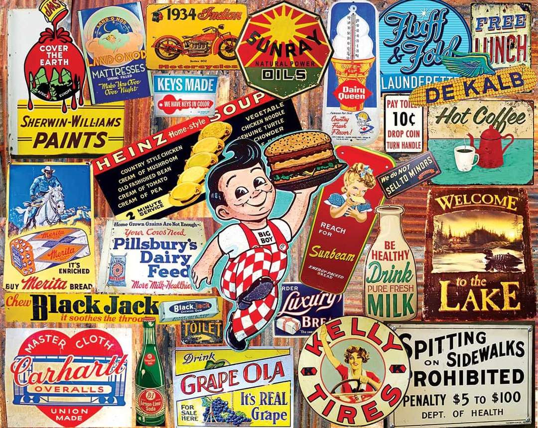 White Mountain Puzzle 1000 PC Vintage Signs