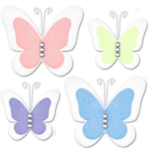 Forever in Time Felt Butterflies Pastel Mix 4 Piezas