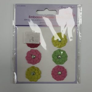 Forever in Time Embossed Flower Brads Color 2