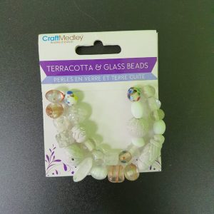 Craft Medley Terracota and Glass Beads White