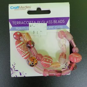 Craft Medley Terracota and Glass Beads Rose