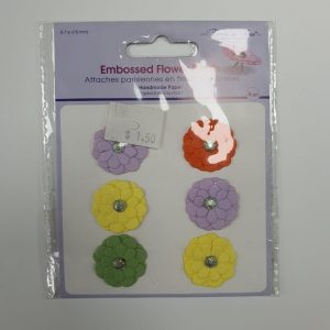 Forever in Time Embossed Flower Brads Color 1