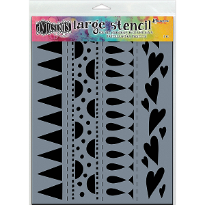 Ranger - Dylusions - Stencil - Heart Border Large