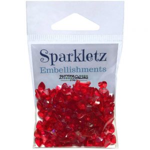 Sparkletz Embellishment Red Hearts