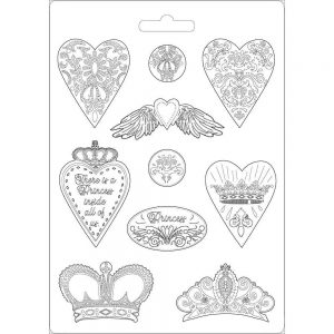 Stamperia  Maxi Molde Heart & Crowns, Princess