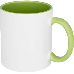 Taza Blanca con Mango e Interior Verde de 11oz para Sublimación