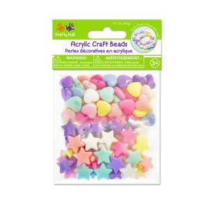 Cuentas Acrílicas  Corazones y Estrellas