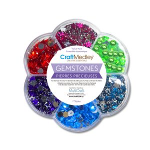 Rhinestones en Estuche Plástico Colores Fuertes
