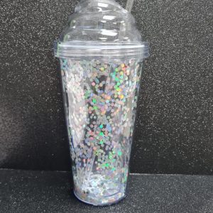 Vaso Acrílico Tapa Tipo Cono Transparente