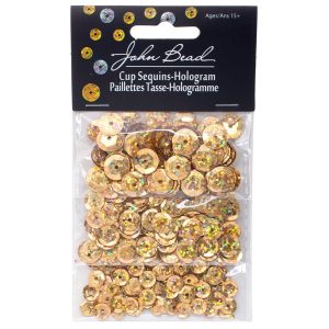 Set de Lentejuelas Holográficas Tres Tamaños Light Gold