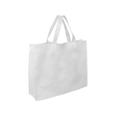BOLSA RECICLADA DE POLIPROPILENO BLANCO MODELO TOTE