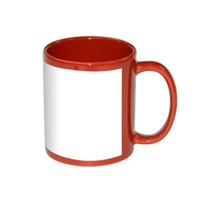 Taza roja con parche de 11oz