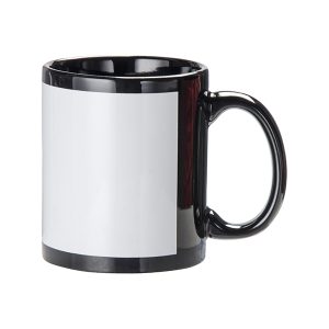Taza negra con parche de 11oz