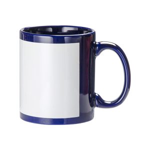 Taza azul con parche de 11oz