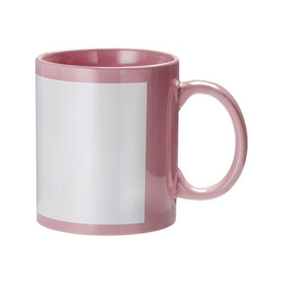 Taza rosada con parche de 11oz