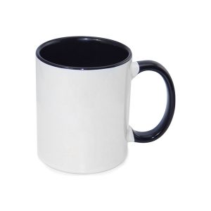 Taza blanca con interior y asa negra 11oz