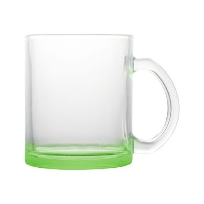 Taza de vidrio con degrade verde