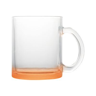 Taza de vidrio con degrade naranja