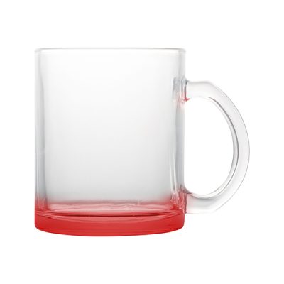 Taza de vidrio con degrade rojo