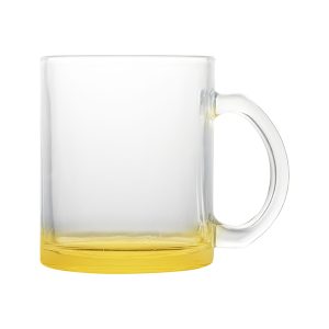 Taza de vidrio con degrade amarilla