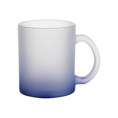 Taza de vidrio frosted degrade azul 11oz