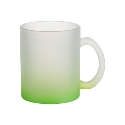 Taza de vidrio frosted degrade verde 11oz