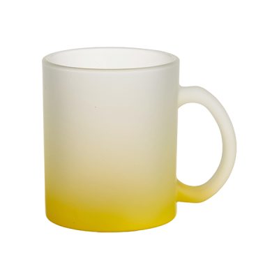 Taza de vidrio frosted degrade amarilla 11oz