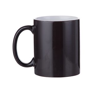 Taza mágica de 11 Oz negra pulida con caja