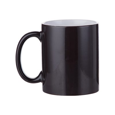Taza mágica de 11 Oz negra pulida con caja