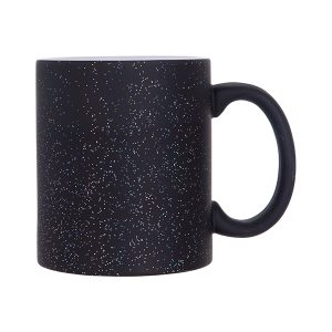 Taza magica de 11 Oz negro mate con escarcha.