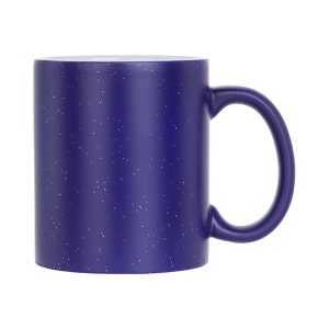 Taza mágica de 11 Oz azul mate con escarcha.