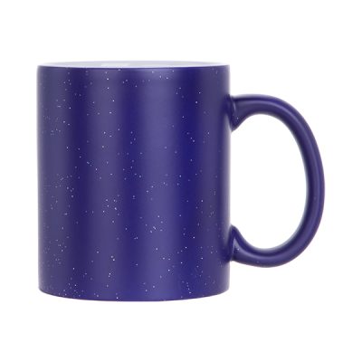 Taza mágica de 11 Oz azul mate con escarcha.
