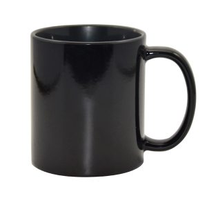 Taza mágica negra mate con interior negro 11oz