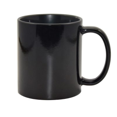 Taza mágica negra mate con interior negro 11oz