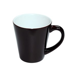 Taza mágica cónica negra glossy con interior blanco 12oz
