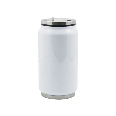 Lata de acero inoxidable de 10 Oz blanca