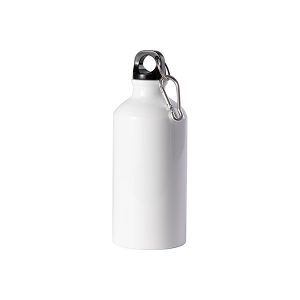 Botella de Aluminio de 17 Oz con mosqueton blanca