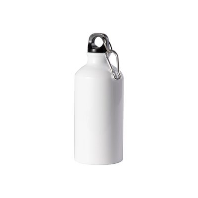 Botella de Aluminio de 17 Oz con mosqueton blanca