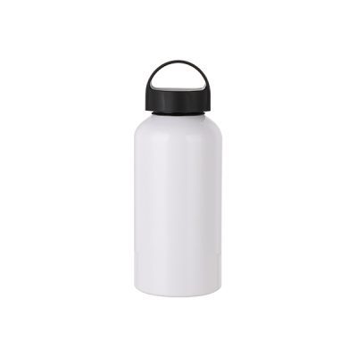 Botella  blanca de Aluminio de 17 Oz con tapa/agarradera negra