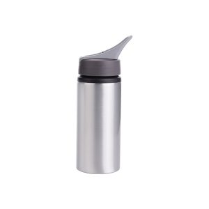 Botella de aluminio de 22 Oz con agarradera plateada