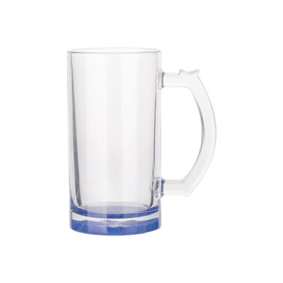 Jarra cervecera de vidrio clear con degrade azul oscuro