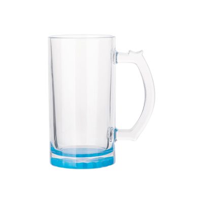 Jarra cervecera de vidrio clear con degrade celeste