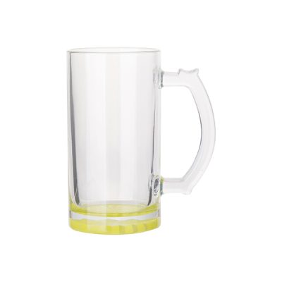 Jarra cervecera de vidrio clear con degrade amarillo limon