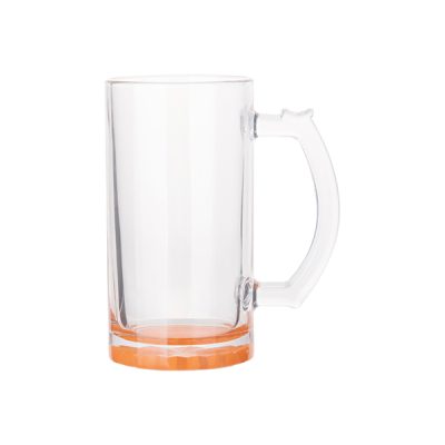 Jarra cervecera de vidrio clear con degrade naranja