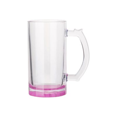 Jarra cervecera de vidrio clear con degrade fucsia
