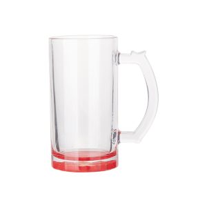 Jarra cervecera de vidrio clear con degrade rojo